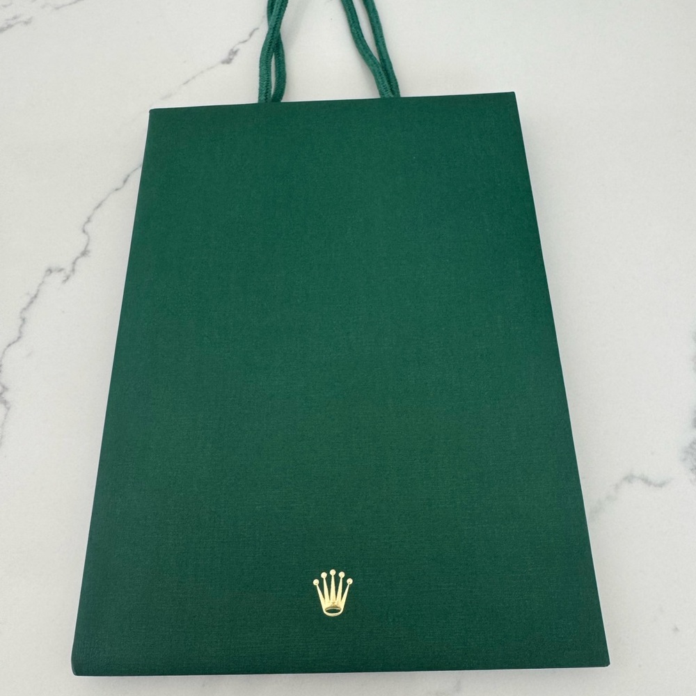 Rolex Dark Green Bag with Gold Logo